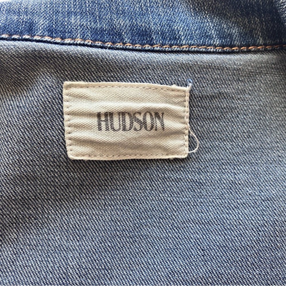 Hudson Denim Jacket Women’s Large Blue Jean Jacket Stretch - Picture 12 of 13